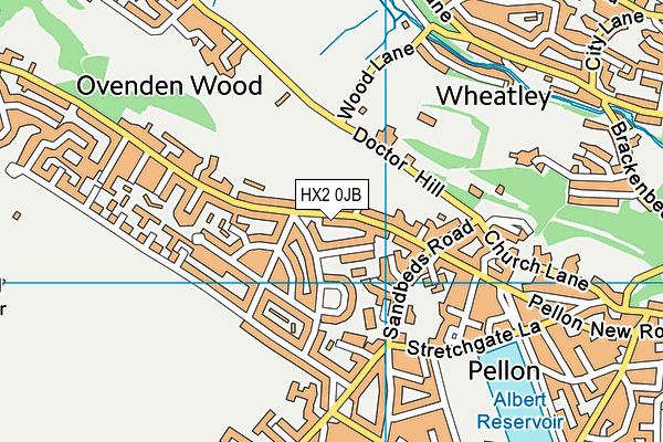 HX2 0JB map - OS VectorMap District (Ordnance Survey) HX2 0JB map - OS VectorMap District (Ordnance Survey)