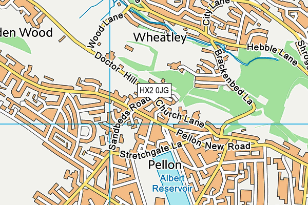 HX2 0JG map - OS VectorMap District (Ordnance Survey) HX2 0JG map - OS VectorMap District (Ordnance Survey)