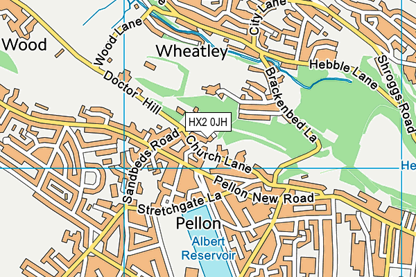 HX2 0JH map - OS VectorMap District (Ordnance Survey) HX2 0JH map - OS VectorMap District (Ordnance Survey)