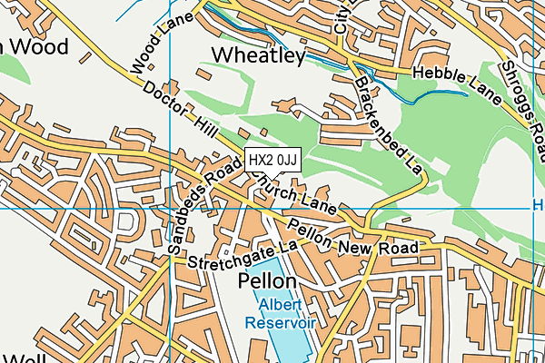 HX2 0JJ map - OS VectorMap District (Ordnance Survey) HX2 0JJ map - OS VectorMap District (Ordnance Survey)