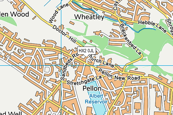 HX2 0JL map - OS VectorMap District (Ordnance Survey) HX2 0JL map - OS VectorMap District (Ordnance Survey)