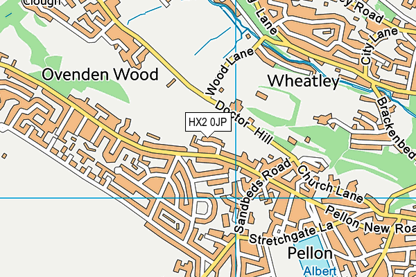 HX2 0JP map - OS VectorMap District (Ordnance Survey) HX2 0JP map - OS VectorMap District (Ordnance Survey)