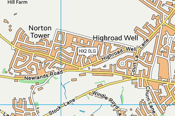 HX2 0LG map - OS VectorMap District (Ordnance Survey) HX2 0LG map - OS VectorMap District (Ordnance Survey)