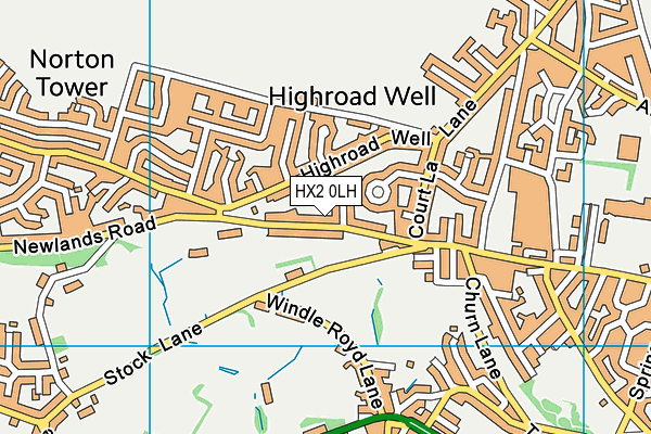 HX2 0LH map - OS VectorMap District (Ordnance Survey) HX2 0LH map - OS VectorMap District (Ordnance Survey)