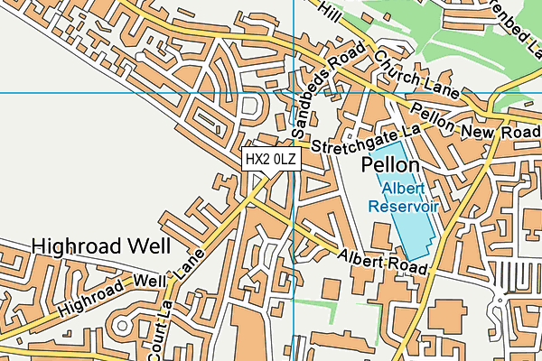 HX2 0LZ map - OS VectorMap District (Ordnance Survey) HX2 0LZ map - OS VectorMap District (Ordnance Survey)