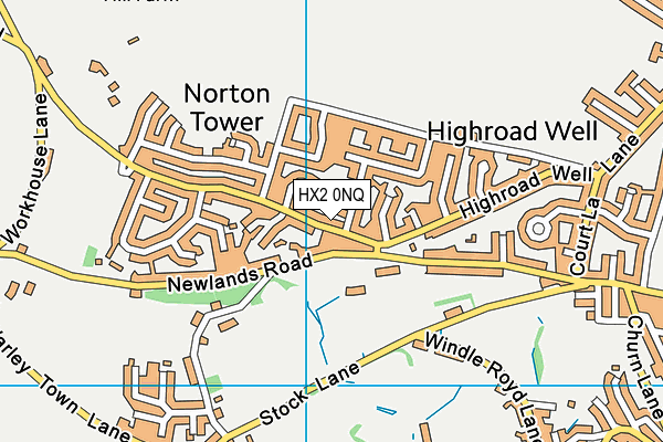 HX2 0NQ map - OS VectorMap District (Ordnance Survey) HX2 0NQ map - OS VectorMap District (Ordnance Survey)