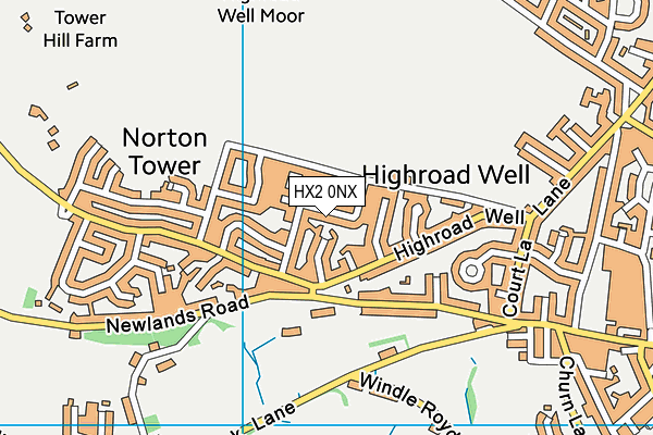 HX2 0NX map - OS VectorMap District (Ordnance Survey) HX2 0NX map - OS VectorMap District (Ordnance Survey)