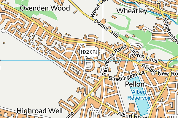 HX2 0PJ map - OS VectorMap District (Ordnance Survey) HX2 0PJ map - OS VectorMap District (Ordnance Survey)