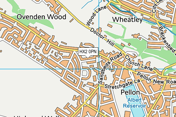 HX2 0PN map - OS VectorMap District (Ordnance Survey) HX2 0PN map - OS VectorMap District (Ordnance Survey)