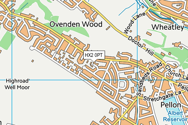 HX2 0PT map - OS VectorMap District (Ordnance Survey) HX2 0PT map - OS VectorMap District (Ordnance Survey)