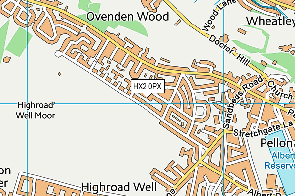 HX2 0PX map - OS VectorMap District (Ordnance Survey) HX2 0PX map - OS VectorMap District (Ordnance Survey)