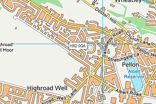 HX2 0QA map - OS VectorMap District (Ordnance Survey) HX2 0QA map - OS VectorMap District (Ordnance Survey)
