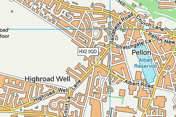 HX2 0QD map - OS VectorMap District (Ordnance Survey) HX2 0QD map - OS VectorMap District (Ordnance Survey)
