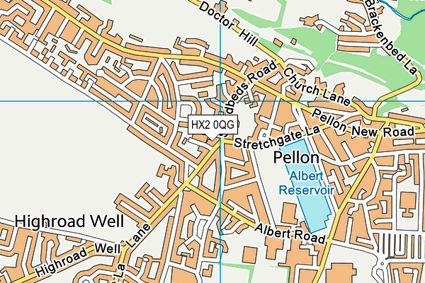 HX2 0QG map - OS VectorMap District (Ordnance Survey) HX2 0QG map - OS VectorMap District (Ordnance Survey)