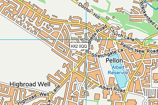 HX2 0QQ map - OS VectorMap District (Ordnance Survey) HX2 0QQ map - OS VectorMap District (Ordnance Survey)