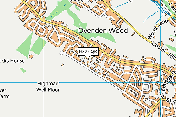 HX2 0QR map - OS VectorMap District (Ordnance Survey)