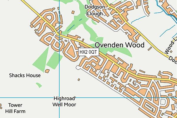 HX2 0QT map - OS VectorMap District (Ordnance Survey) HX2 0QT map - OS VectorMap District (Ordnance Survey)