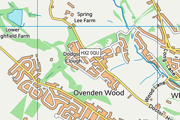 HX2 0QU map - OS VectorMap District (Ordnance Survey) HX2 0QU map - OS VectorMap District (Ordnance Survey)