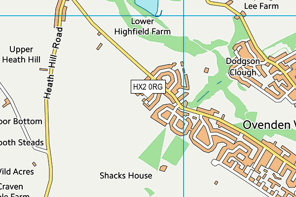 HX2 0RG map - OS VectorMap District (Ordnance Survey) HX2 0RG map - OS VectorMap District (Ordnance Survey)