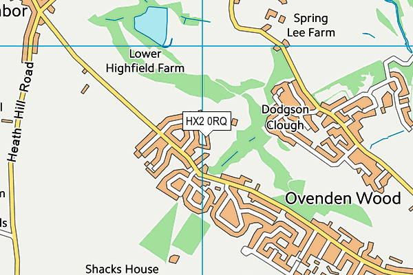 HX2 0RQ map - OS VectorMap District (Ordnance Survey) HX2 0RQ map - OS VectorMap District (Ordnance Survey)