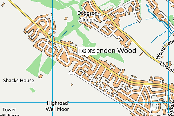 HX2 0RS map - OS VectorMap District (Ordnance Survey) HX2 0RS map - OS VectorMap District (Ordnance Survey)