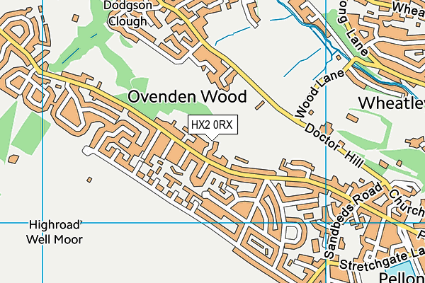 HX2 0RX map - OS VectorMap District (Ordnance Survey) HX2 0RX map - OS VectorMap District (Ordnance Survey)