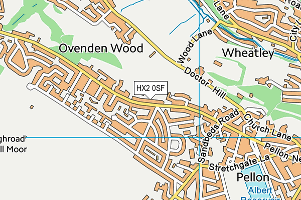 HX2 0SF map - OS VectorMap District (Ordnance Survey) HX2 0SF map - OS VectorMap District (Ordnance Survey)