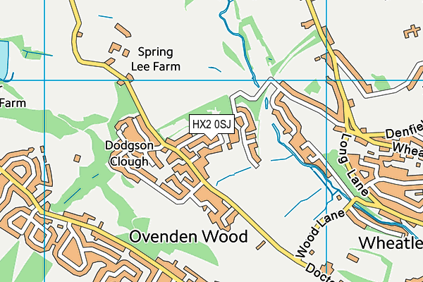 HX2 0SJ map - OS VectorMap District (Ordnance Survey) HX2 0SJ map - OS VectorMap District (Ordnance Survey)