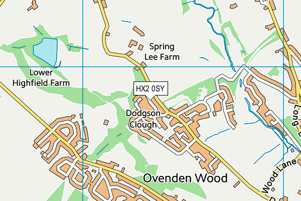 HX2 0SY map - OS VectorMap District (Ordnance Survey) HX2 0SY map - OS VectorMap District (Ordnance Survey)