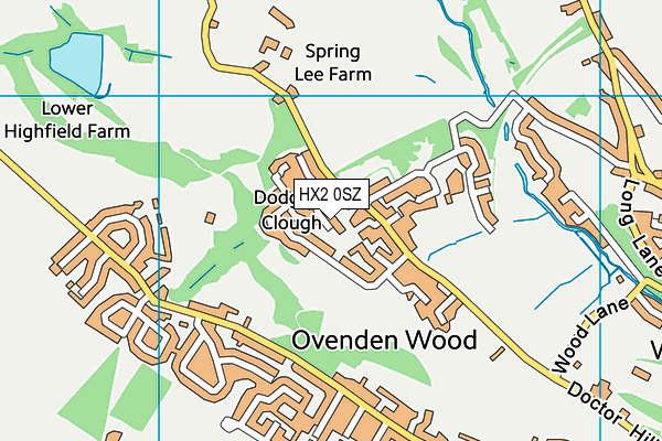 HX2 0SZ map - OS VectorMap District (Ordnance Survey) HX2 0SZ map - OS VectorMap District (Ordnance Survey)