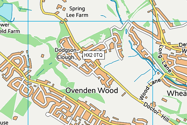 HX2 0TQ map - OS VectorMap District (Ordnance Survey) HX2 0TQ map - OS VectorMap District (Ordnance Survey)