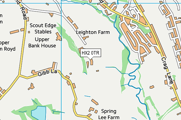 HX2 0TR map - OS VectorMap District (Ordnance Survey) HX2 0TR map - OS VectorMap District (Ordnance Survey)
