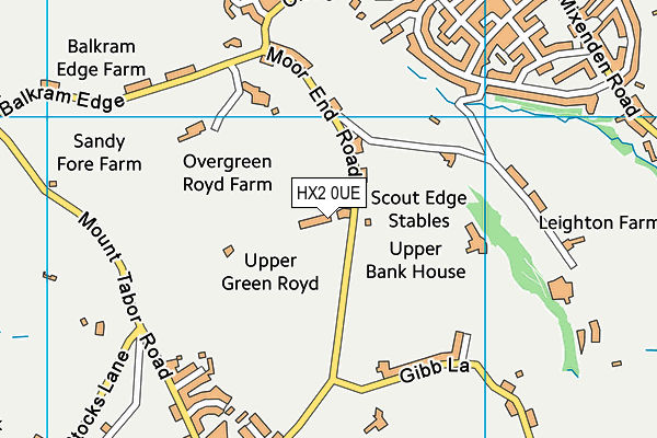 HX2 0UE map - OS VectorMap District (Ordnance Survey) HX2 0UE map - OS VectorMap District (Ordnance Survey)