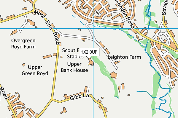 HX2 0UF map - OS VectorMap District (Ordnance Survey) HX2 0UF map - OS VectorMap District (Ordnance Survey)