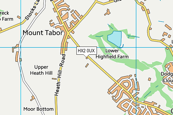 HX2 0UX map - OS VectorMap District (Ordnance Survey) HX2 0UX map - OS VectorMap District (Ordnance Survey)