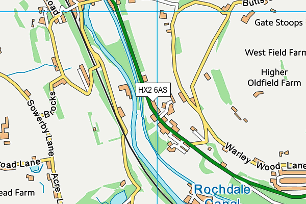 HX2 6AS map - OS VectorMap District (Ordnance Survey) HX2 6AS map - OS VectorMap District (Ordnance Survey)