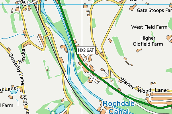 HX2 6AT map - OS VectorMap District (Ordnance Survey)