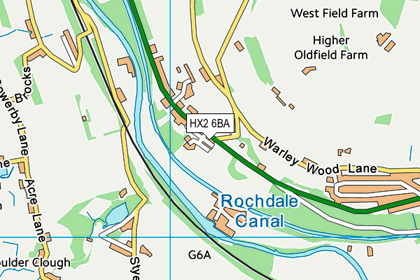 HX2 6BA map - OS VectorMap District (Ordnance Survey)