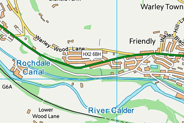 HX2 6BH map - OS VectorMap District (Ordnance Survey)