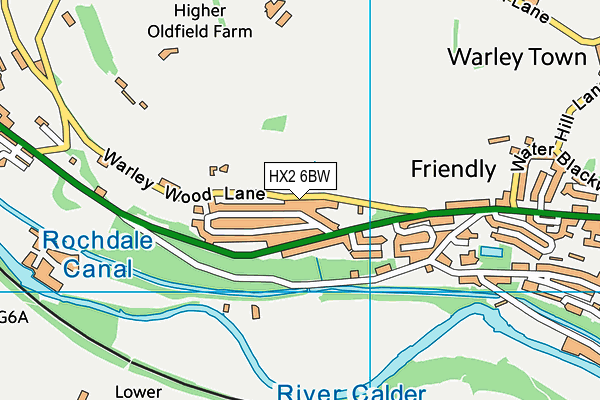 HX2 6BW map - OS VectorMap District (Ordnance Survey) HX2 6BW map - OS VectorMap District (Ordnance Survey)