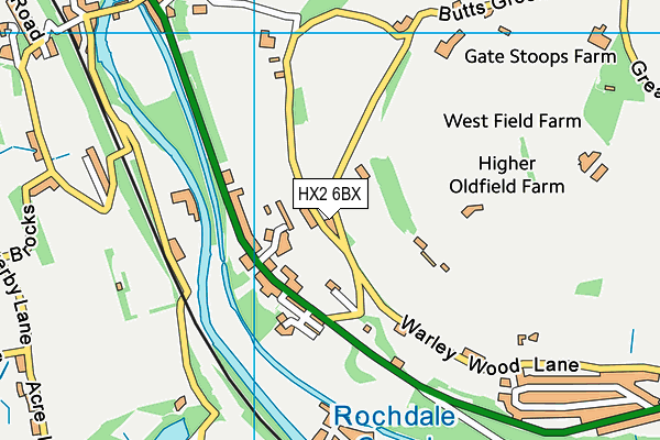 HX2 6BX map - OS VectorMap District (Ordnance Survey)