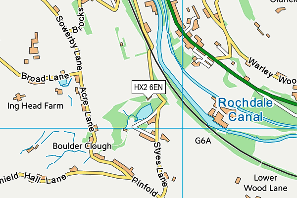 HX2 6EN map - OS VectorMap District (Ordnance Survey) HX2 6EN map - OS VectorMap District (Ordnance Survey)