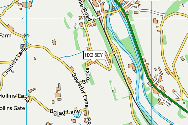 HX2 6EY map - OS VectorMap District (Ordnance Survey) HX2 6EY map - OS VectorMap District (Ordnance Survey)