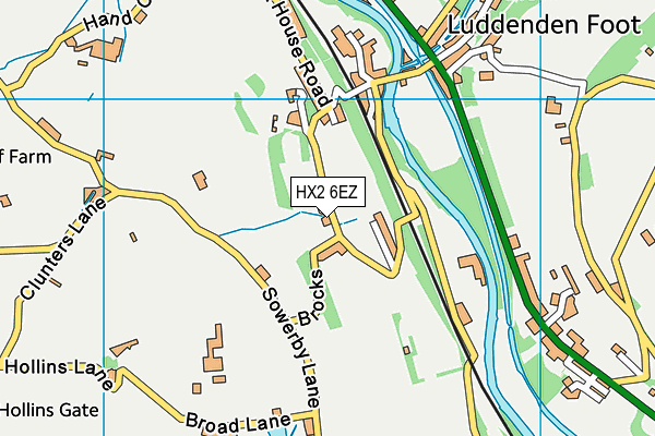 HX2 6EZ map - OS VectorMap District (Ordnance Survey) HX2 6EZ map - OS VectorMap District (Ordnance Survey)