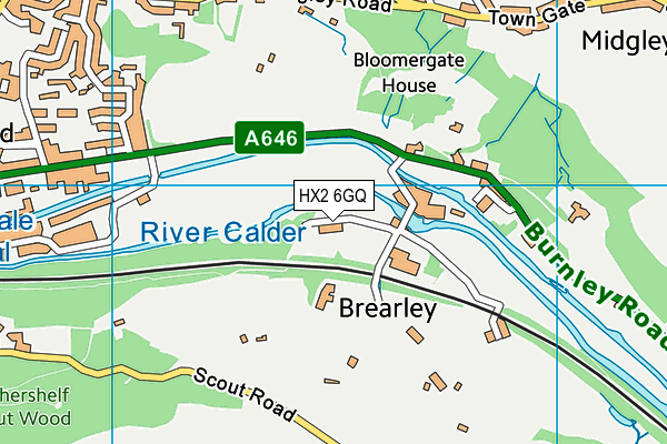 HX2 6GQ map - OS VectorMap District (Ordnance Survey) HX2 6GQ map - OS VectorMap District (Ordnance Survey)