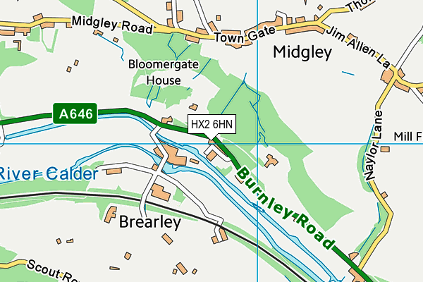 HX2 6HN map - OS VectorMap District (Ordnance Survey)