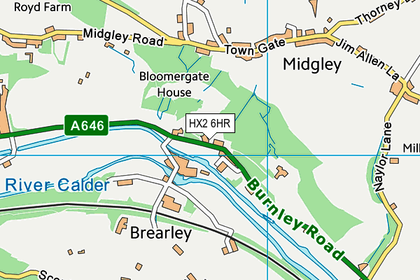 HX2 6HR map - OS VectorMap District (Ordnance Survey)