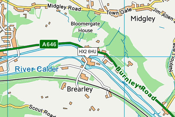 HX2 6HU map - OS VectorMap District (Ordnance Survey)