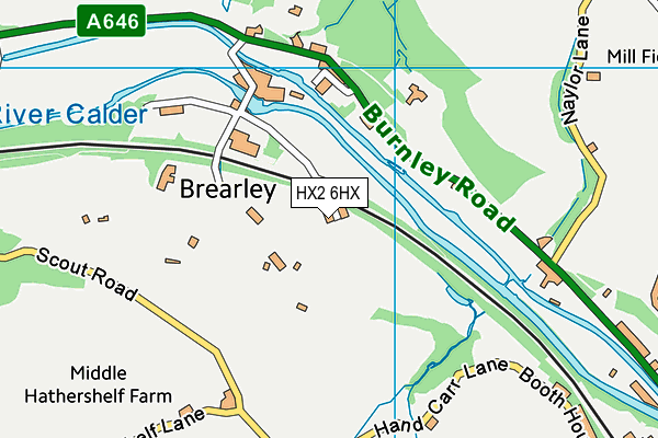 HX2 6HX map - OS VectorMap District (Ordnance Survey)