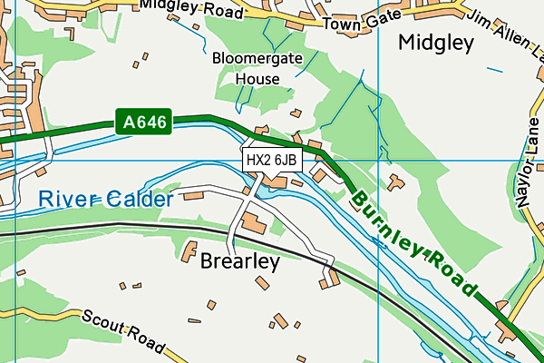 HX2 6JB map - OS VectorMap District (Ordnance Survey) HX2 6JB map - OS VectorMap District (Ordnance Survey)